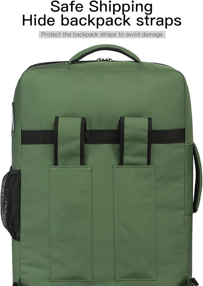 TUGUAN Car Seat Travel Bag for Airplane with Spinner Wheels, Infant Car Seat Bags for Air Travel with Hard Bottom, Padded Car Seat Backpack, Large Car Seat Storage Bag Airport Check, Green