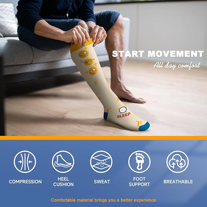 bropite Flora Compression Socks for Women & Men-Knee high 6 Pairs 20-30mmhg Support Running Nurse Travel