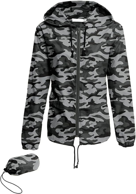 Avoogue Raincoat Women Lightweight Waterproof Rain Jackets Packable Outdoor Hooded Windbreaker