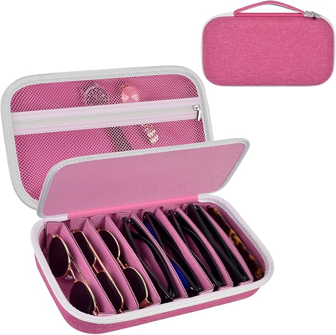 Travel Sunglass Organizer Case for 8 Pairs Polarized Sunglasses, Storage Box for Multi-style Dressers (Bag Only)
