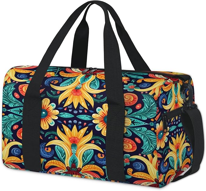 Farmhouse Boho Floral Travel Duffle Bag for Women Men, Overnight Weekender Bag, Carry on Tote for Sport Gym