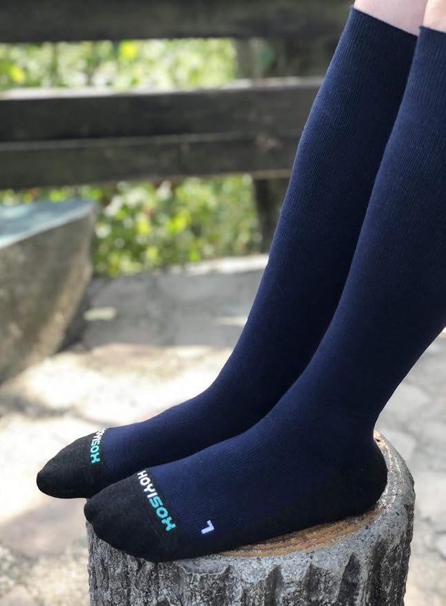 Plus Size Compression Knee High Socks, Wide Calf Extra Large for Men and Women, Comfortable Cotton