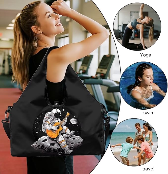 Gym Bag Mens Seperate Compartment Workout Bag with Mat Holder Wet Pocket, Sports Duffel Bag Carry On Sweaty Gym Gear for Pilates Running