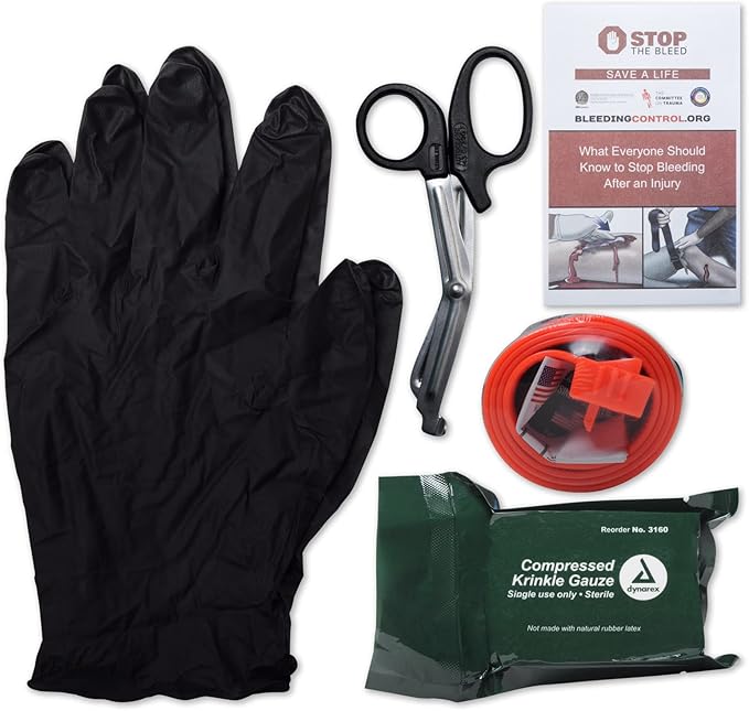 MFASCO Stop The Bleed Kit - Bleeding Control with STAT Tourniquet and Compress Gauze, Trauma Pack - Ideal for Gunshot Wounds, Active Shooter Situations - Med Kit Trauma Kit, Blood Control First Aid