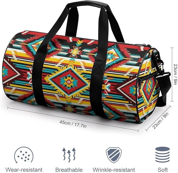Weekender Carry on Beach Yoga Bag Sport Gym Fitness Tote Overnight Weekender Travel Bags for Men Women (Southwest Aztec(002))