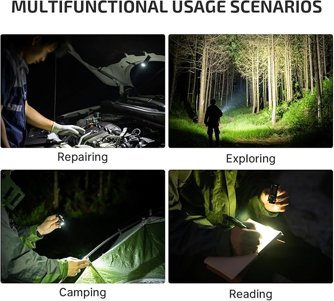 OLIGHT Baton4 Rechargeable EDC Flashlight, Bright Small Flashlight 1300 Lumens with MCC Charging Cable, IPX8 Waterproof, Multiple Modes Pocket Light for Home, Camping, and Emergencies (OD Green)