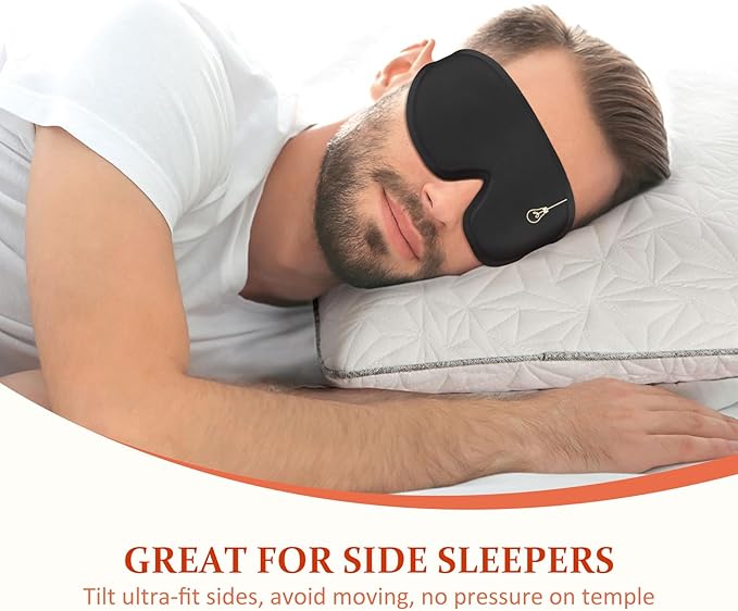 Funny 3D Zero Pressure Sleep Eye Mask for Men Women Side Sleeper, Adjustable Blackout Soft Breathable Eye Masks for Travel Nap Night Sleep, Humorous Gift Stocking Stuffers (Light)