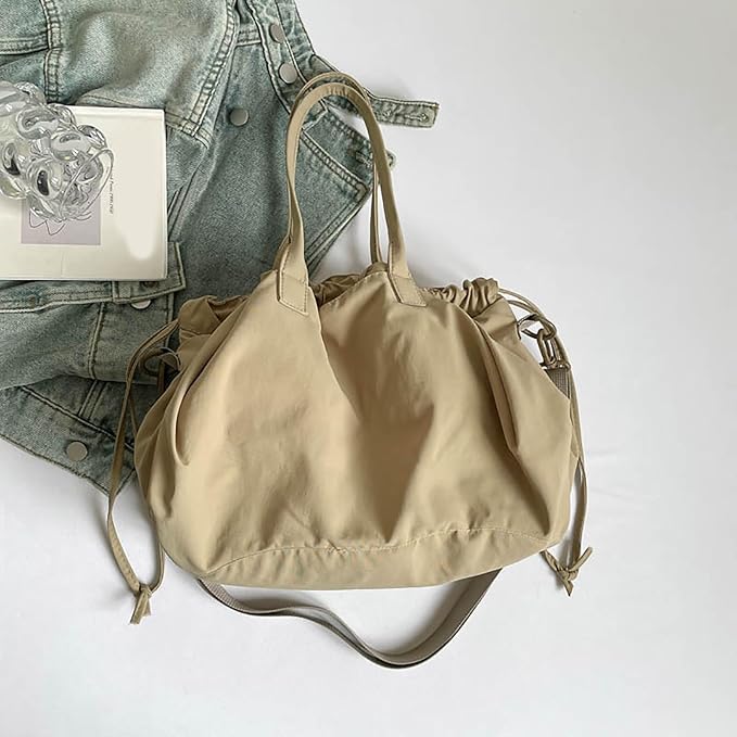 Stylish Crinkled Nylon Handbag with Adjustable Comfortable Strap and Spacious Interior Shoulder Bag for Work or Gym Use Bag