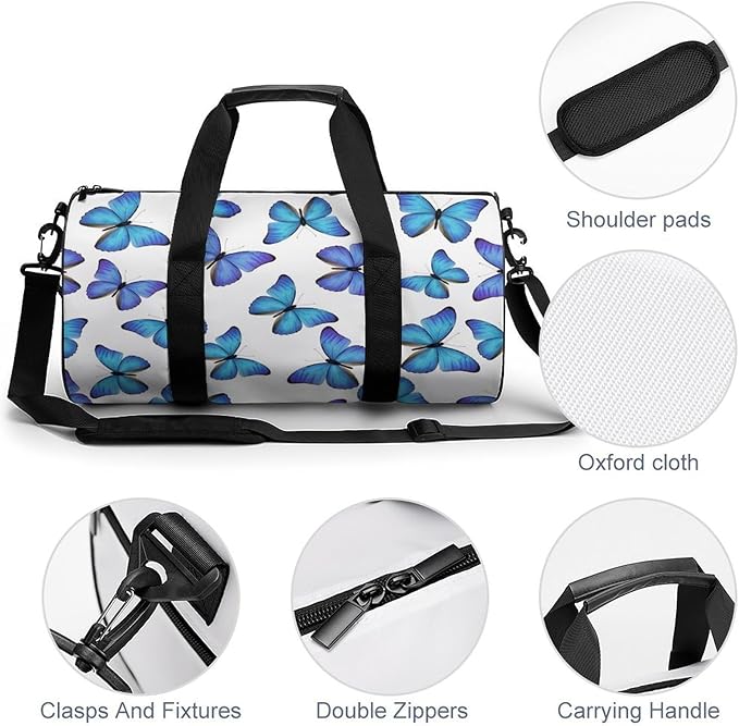 Workout Lightweight Duffel Bags Butterfly (89) Carry On Weekender Overnight Bag Gym Sport Yoga Dance Bags