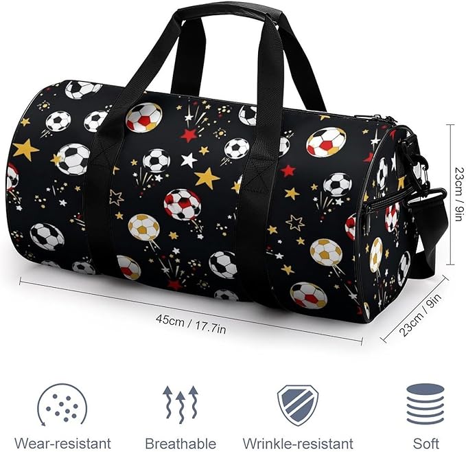 Travel Duffle Bag Soccer Football Carry On Weekender Bags Foldable Overnight Bag Workout Lightweight Bags