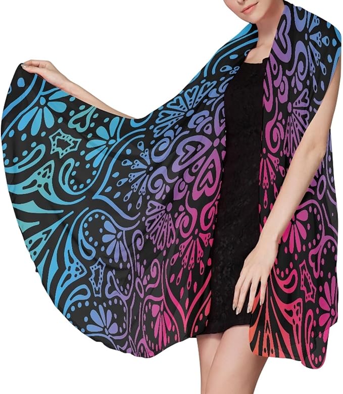 Beach Towel - Quick Dry Microfiber Beach Towel 110x78 Inches Sandproof Pool Towels, Thin Lightweight Compact for Travel Swimming Bath for Women Men (Size L) Boho Gradient Color Print