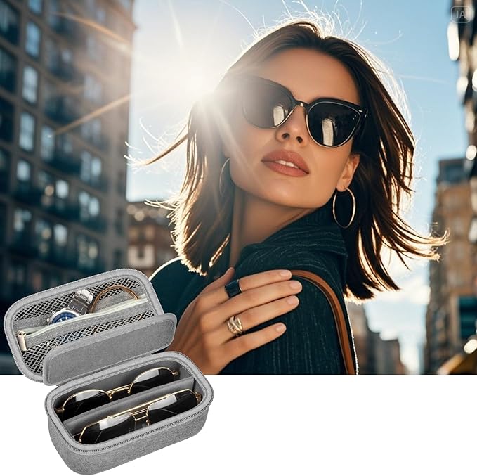 Travel Sunglass Organizer Case for Quay Polarized Sunglasses Men Women, Trendy Glasses Storage Box (Bag Only)