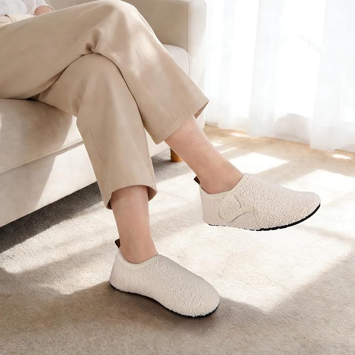 Ultrafun House Slippers for Women Men Slip on Barefoot Slippers Socks Soft Lightweight Rubble Sole House Shoes Indoor/Outdoor