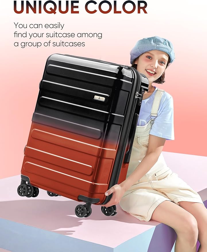 Tolino Carry on Luggage 22x14x9 Airline Approved-20 Inch Hardside Suitcase with Wheels TSA Lock, PC+ABS Lightweight Carry on Suitcases for Women and Men