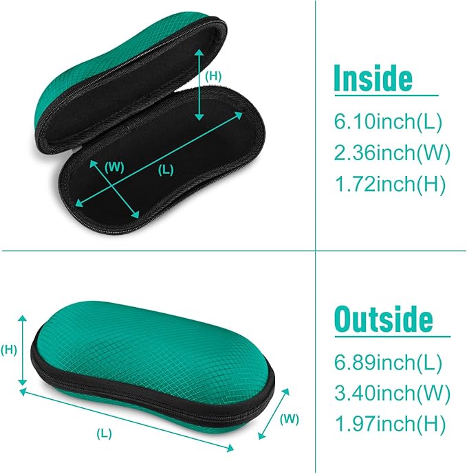 FINTIE Sunglasses Case, Hard EVA Shell Shockproof Sport Glasses Case with Metal Carabiner Travel Zipper Eyeglasses Holder