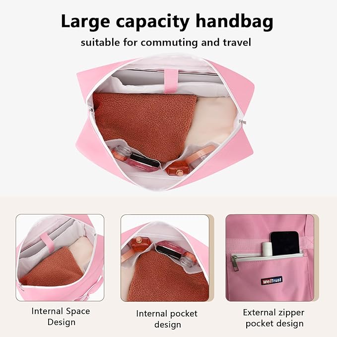 Gym Bag for Women Men, Water-Resistant Duffle Bag for Travel Sports, Lightweight Carry On Bag with Handles and Detachable Shoulder Strap