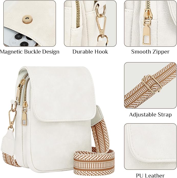 Fashion Small Crossbody Bags for Women Trendy Designer Cell Phone Purses Wallets with Card Holder Anti Theft Travel
