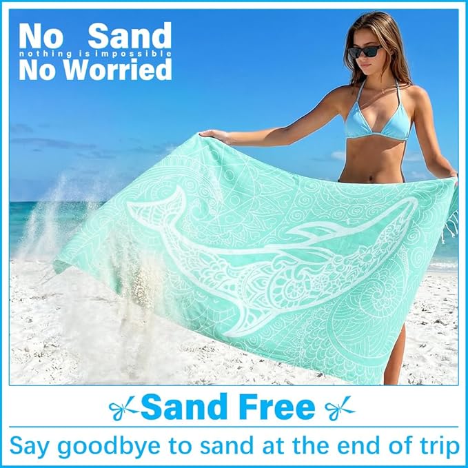 Thin Turkish Beach Towel Lightweight Soft Cotton Extra Large XL Oversized Sand Free Sandproof Absorbent Quick Dry Towels Cloud Bath Pool Travel Compact Essentials Accessories for Adult Gifts