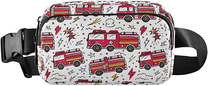 Kawaii Fire Engine Fanny Pack for Women Men Water Resistant Fashion Waist Packs with Adjustable Strap Belt Bag for Travel Workout Jogging Hiking 21220270