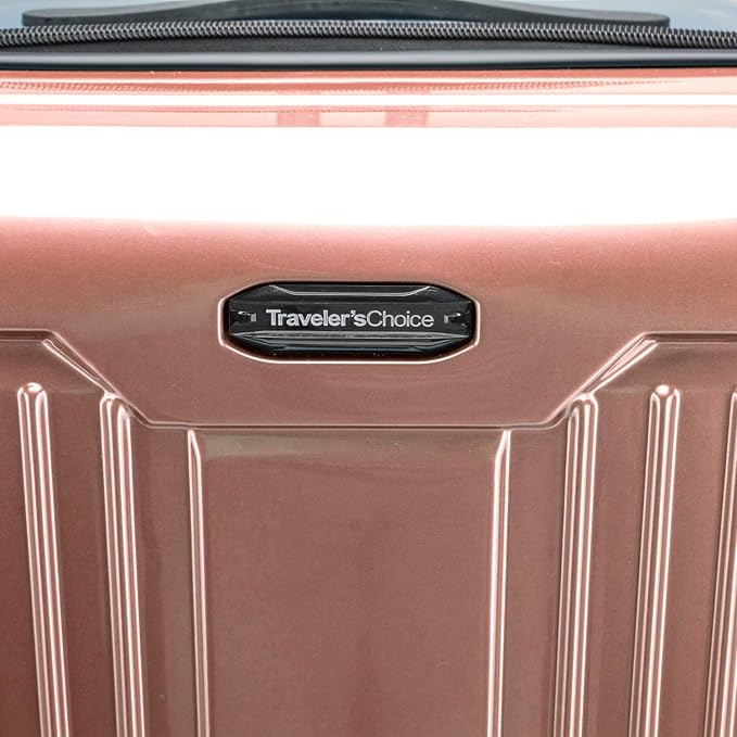 Traveler's Choice Ultimax II Polycarbonate Hardside Luggage with Spinner Wheels, Rose Pink, 31-Inch Large Trunk