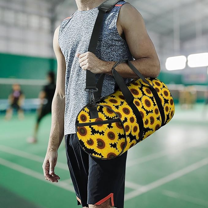 Dance Sports Gymnastics Bag Floral Sunflower (7) Foldable Gym Bags Lightweight Travel Sports Bag Unisex Gym Duffel Bags