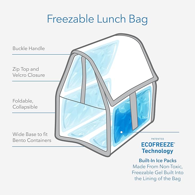 PackIt Freezable Lunch Bag, Almond, Built with EcoFreeze Technology, Foldable, Reusable, Zip and Fold Closure with Buckle Handle, Designed for Work Lunches and Fresh Lunch On the Go