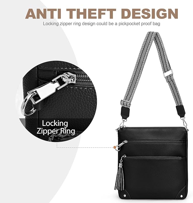 Anti Theft Crossbody Purses for Women RFID Blocking Crossbody Bags, Travel Shoulder Purse with Built-in Wallet