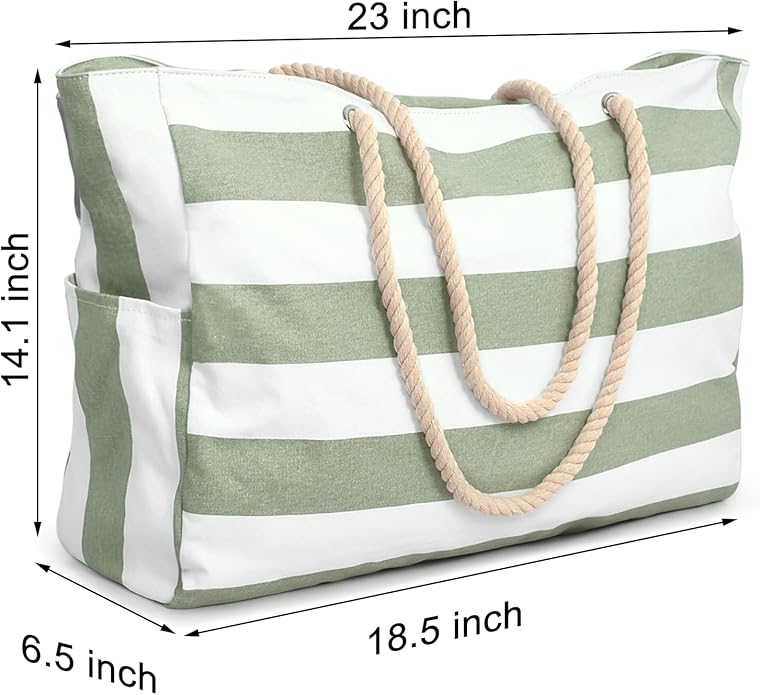 Becokan Beach Bags for Women Large Waterproof Beach Tote Bag Zipper Beach Bags Waterproof Sandproof Swim Pool Bag Large Tote
