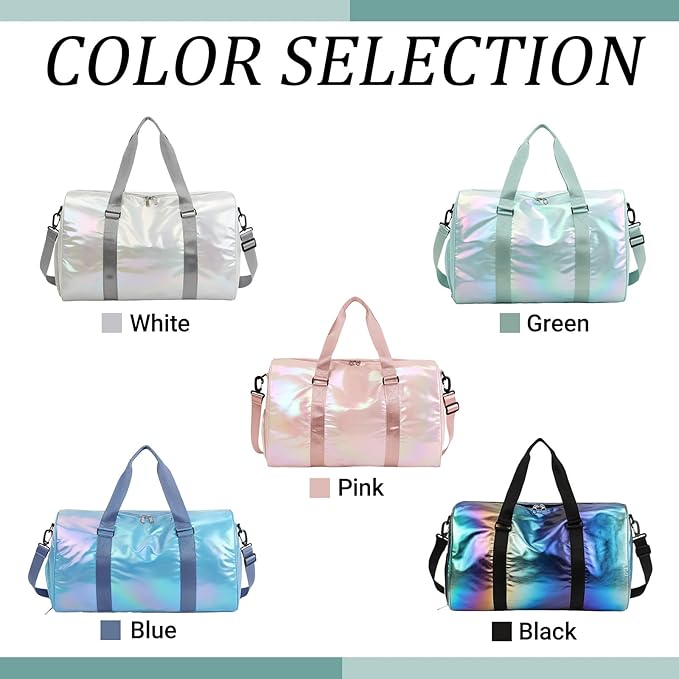 Personalized Dance Duffle Bag for Girls with Embroidered Name Custom Travel Duffle Sport Gym Bag for Women Cheerleading Weekender Overnight Luggage Bag with Shoe Compartment Customized Gifts Black