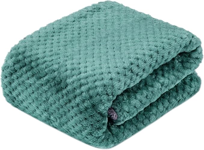 Fuzzy Sherpa Reversible Blanket for Baby, Soft Warm Cozy Coral Fleece Toddler, Infant or Newborn Reversible Blanket for Crib, Stroller, Travel, 40”×60”, Black Green