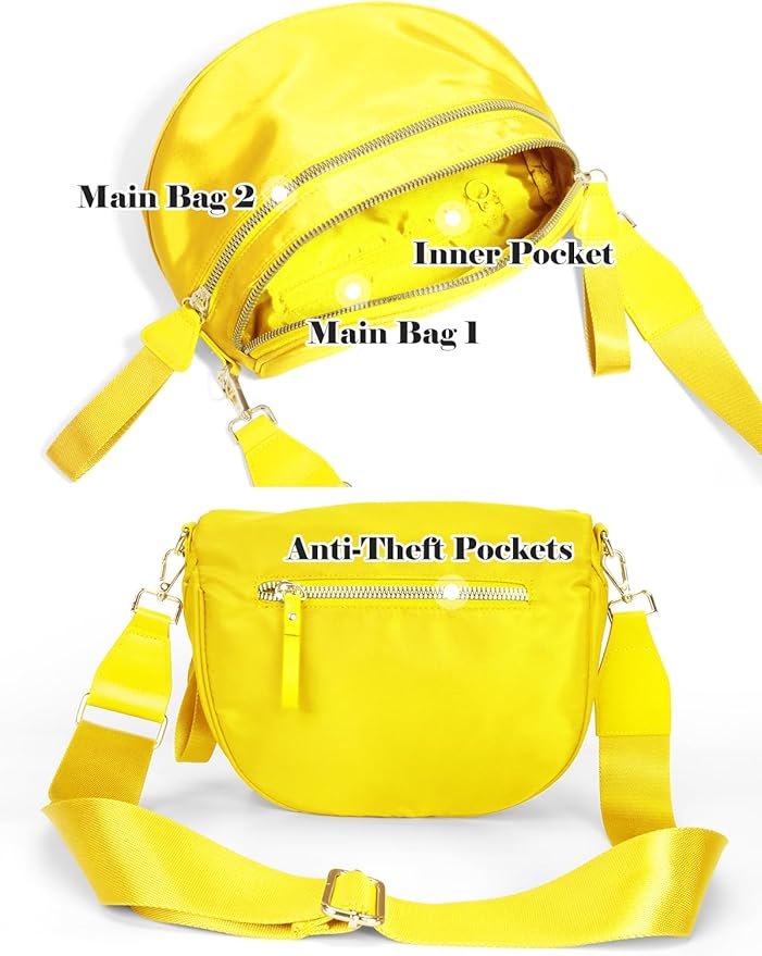 Pure Colour Crossbody Bag Bum Bag for Women,Spacious Purse Fanny Packs Belt Bag,Oversized Bum Bag (Colour Bum Bag-Yellow)