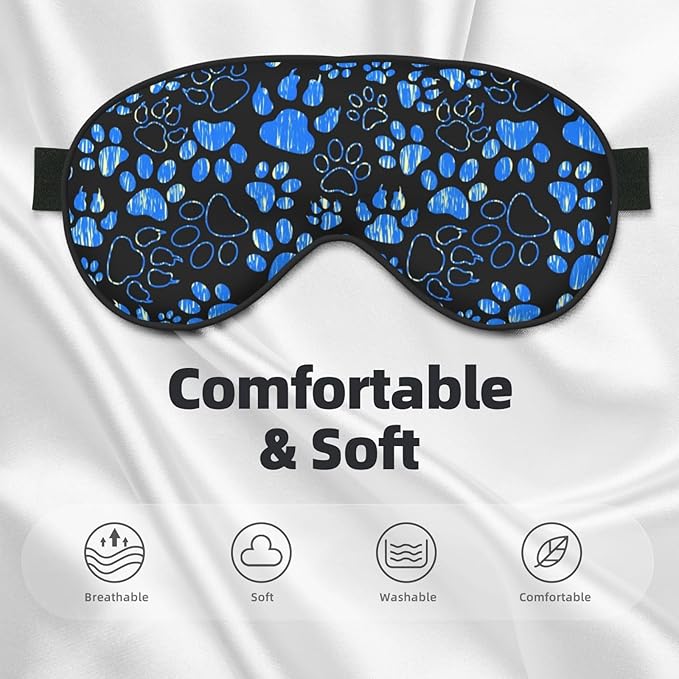 Dog Paw Sleep Mask Breathable Soft Eye Mask for Sleep for Women Men Lightweight Eye Cover for Travel, Night Work, Nap, Office