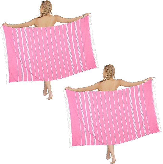 Beach Towel 2 Pack,Sand Free Beach Towels Oversized 39 x 72,Turkish Beach Towel Quick Dry Towel,Lightweight Pool Towels for Adults Travel Towel,Cool Beach Accessories Super Absorbent Towels