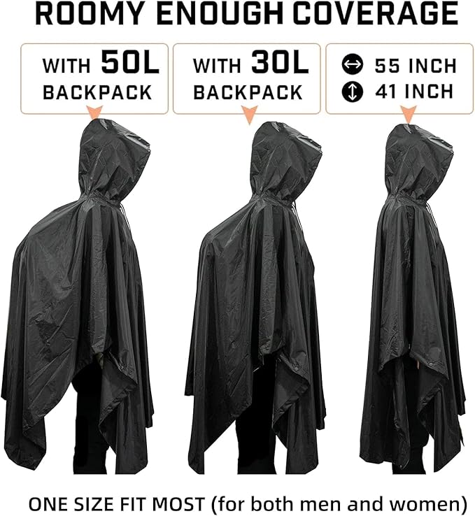 LOOGU Camo Rain Poncho with Hood Waterproof Lightweight Raincoat Rain Gear Men Women Outdoor Camping Hunting Hiking Fishing