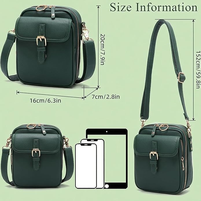 Vintage Messenger Bag Leather Crossbody Bags for Women Men Small Anti Theft Cross Body Shoulder Purse with Card Slots
