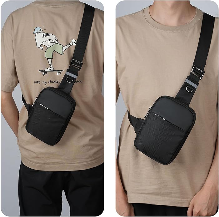 Small Sling Bag Mini Crossbody Bag with RFID Blocking Fashionable Fanny Pack for Women and Men Chest Bag for Travel
