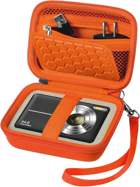 Comecase Carrying & Protective Case for Digital Camera, for Comkory/for Kodak Pixpro/for Canon PowerShot ELPH 180/190 / Sony DSCW800 / DSCW831 Cameras for Travel - Orange