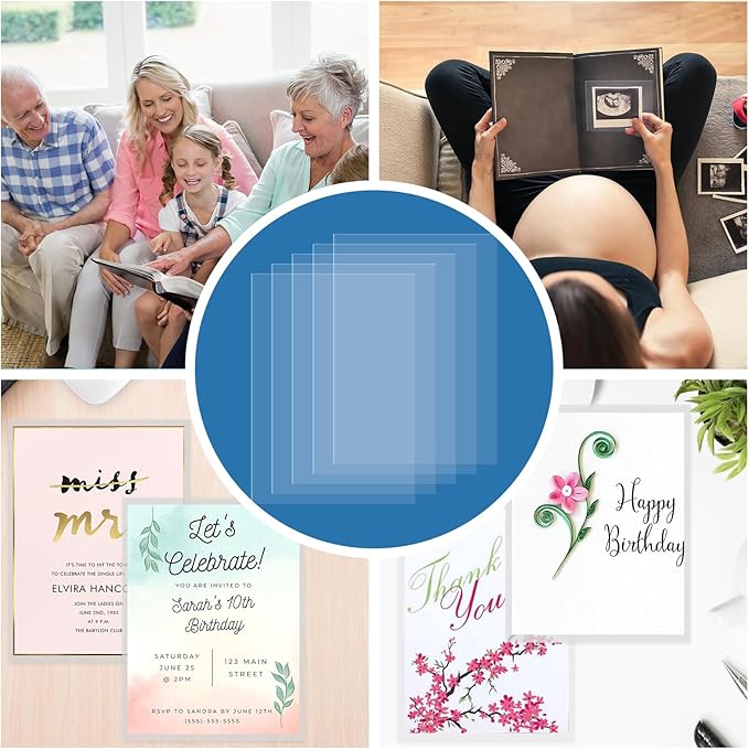 5x7 Soft Sheet Protectors 100 Pack, Clear Top Loading Photo Sleeves, No Holes Photo Protectors, Acid-Free Plastic Photocard Sleeve, Archival Safe & Waterproof