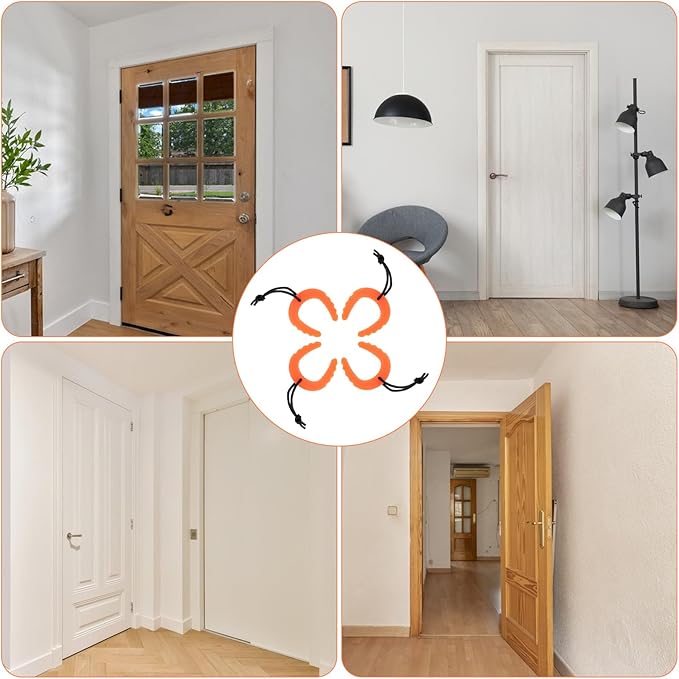 4 PCS First Responder Door Stop, Door Jam for Law Enforcement Door Pinch Guard from Closing Edge Door Finger Guards Security Emergency Police Door Stoppers Emergency Medical Services(Orange)