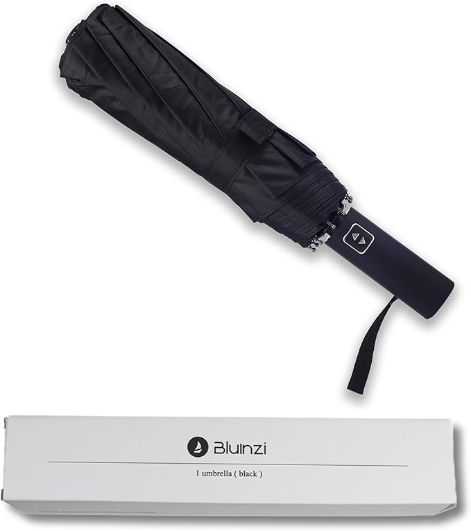 46 Inch Compact Umbrellas for Rain - Travel Small Umbrella - Automatic Folding Umbrella - Windproof Portable Umbrella, Double 10-rib