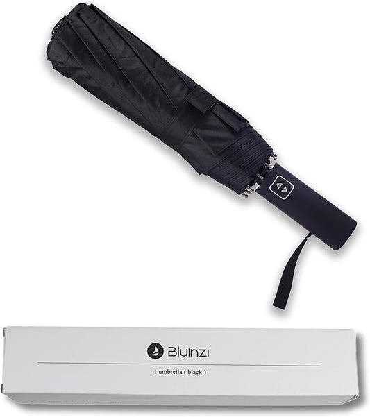 46 Inch Compact Umbrellas for Rain - Travel Small Umbrella - Automatic Folding Umbrella - Windproof Portable Umbrella, Double 10-rib
