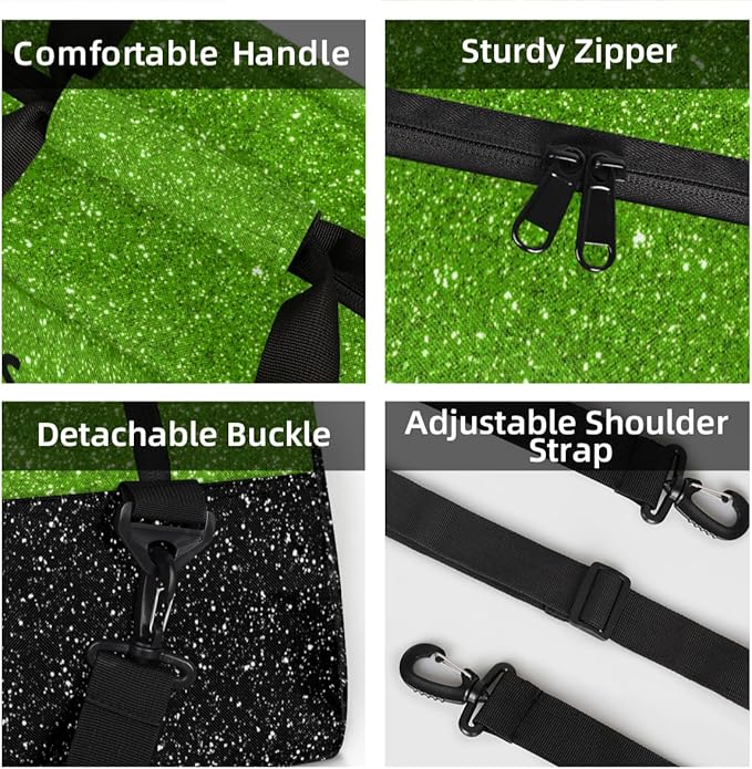 Personalized Glitter Green Cheer Bag for Cheerleaders, Custom Sport Gym Bag Dance Bag Travel Duffle Bag Cheerleading Gifts for Women