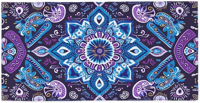 Vintage Floral Purple Beach Towel, Large Microfiber Quick Dry Lightweight Pool Bath Towels Sand Free Beach Blanket for Summer Cruise Yoga Camping Travel Vacation Essentials 31 x 61 in