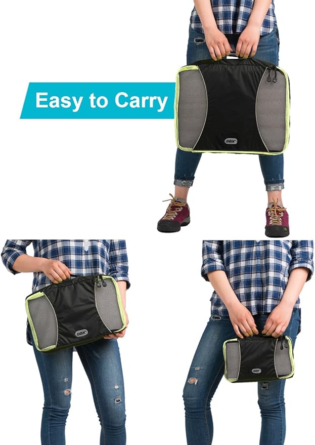 GOX Ultra Light 5 piece Packing Cubes Travel Luggage Organizer 1 Large 2 Medium 2 Small