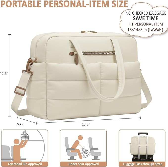 Travel Duffel Bags, Weekender Bags for Women Men Gym Duffel Bag Personal Item Travel Bag Foldable Tote Carry On Overnight Workout Bag, Beige
