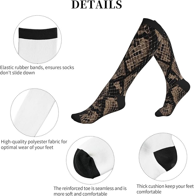 Compression Socks Knee High Circulation Support Socks For Women Men Athletic Running Work Hiking Cycling Travel