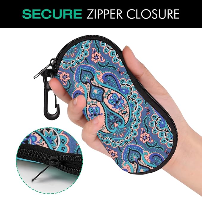 MoKo Sunglasses Soft Case Ultra Light Neoprene Zipper Eyeglass Case for Men Women