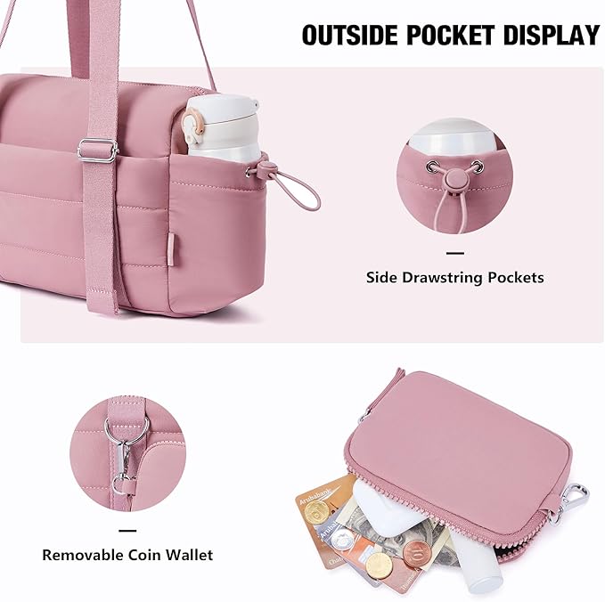 ROULENS Small Gym Bag for Women 2 Set Mini Gym Duffle Bag with Wet Compartment and Coin Wallet, Gym Tote Bag for Workout/Sport/Travel