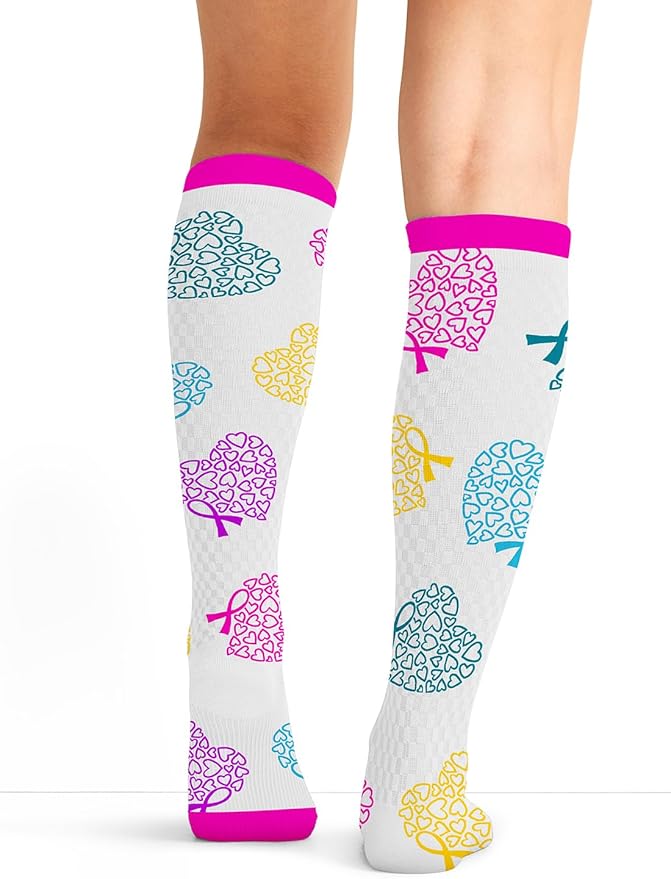 Cherokee Women's 10-15mmHg Compression Socks – Fun Print Knee Highs with Light Support, Soft Feel - PRINTSUPPORT