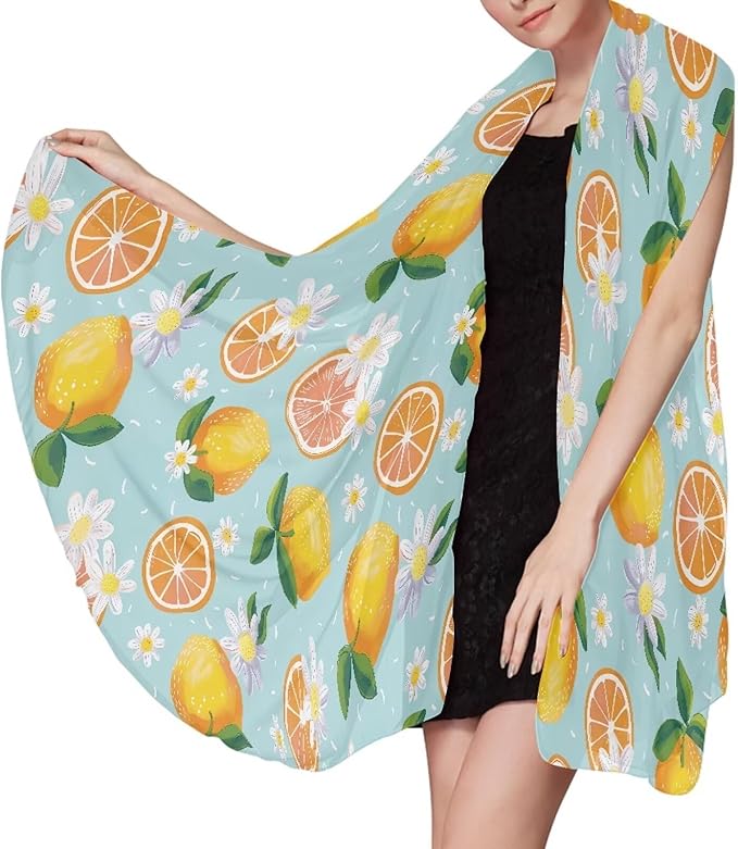 Orange Lemon Flower Print Beach Towel Quick Drying, Absorbent Lightweight Travel Towel for Swimmers, Sand Free Camping Towel, Soft Comfortable Beach Towels for Pool, Swim, Vacation L